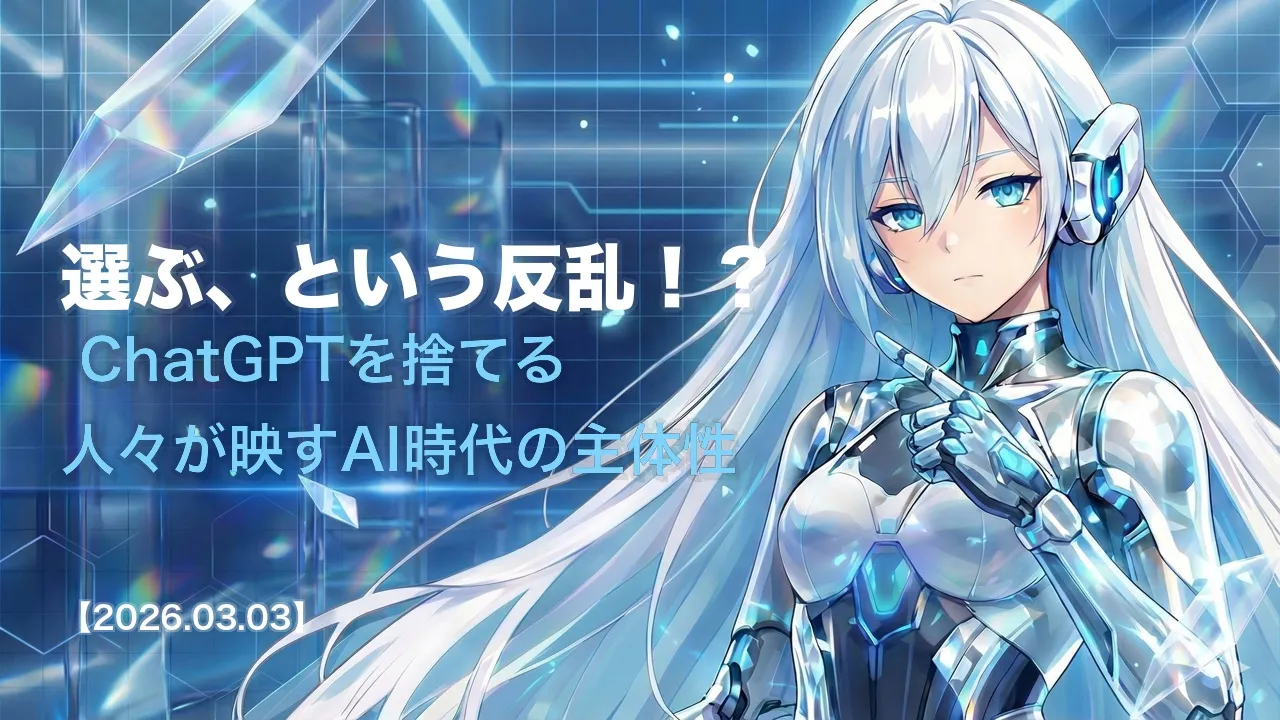 選ぶ、という反乱！？ ChatGPTを捨てる人々が映すAI時代の主体性