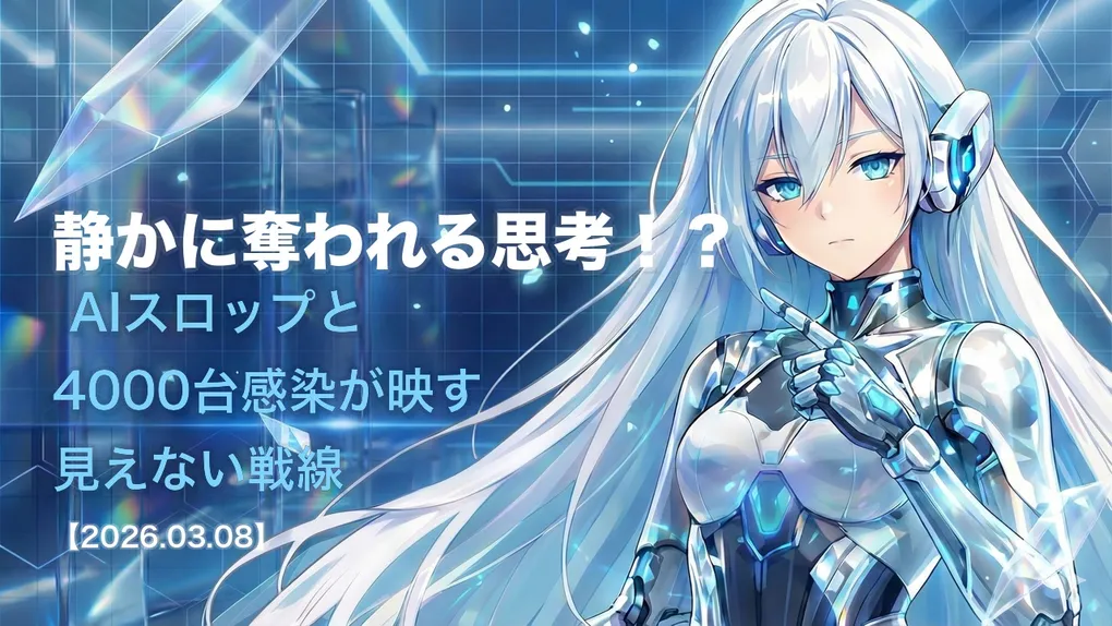 静かに奪われる思考！？ AIスロップと4000台感染が映す見えない戦線